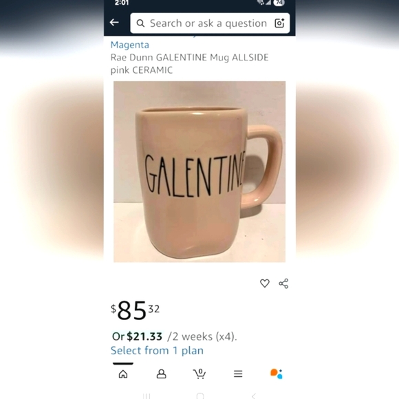 NWOT Rae Dunn Pink Galentine Ceramic Coffee Mug - Picture 7 of 7